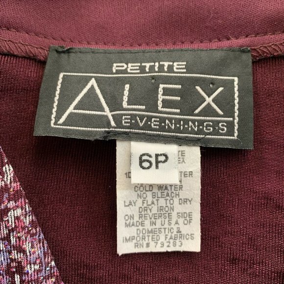 Alex Evenings Petite 6P Maxi Dress Formal 2 Pc W/Jacket Stretch Pink Sparkle - Picture 9 of 12